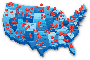 USA diagram with map pins