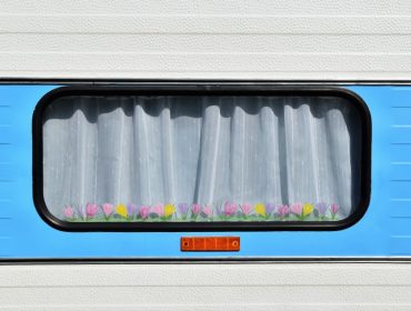 Flowers on an RV Window